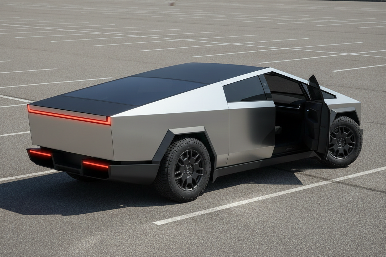 Modern pickup truck design on a white background