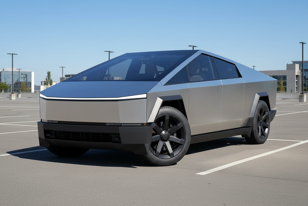 Conceptual design of a futuristic electric vehicle on a white background