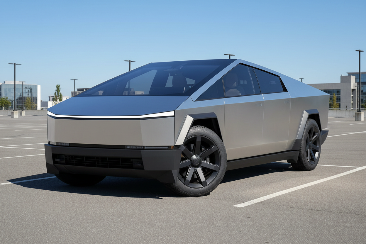 Conceptual design of a futuristic electric vehicle on a white background