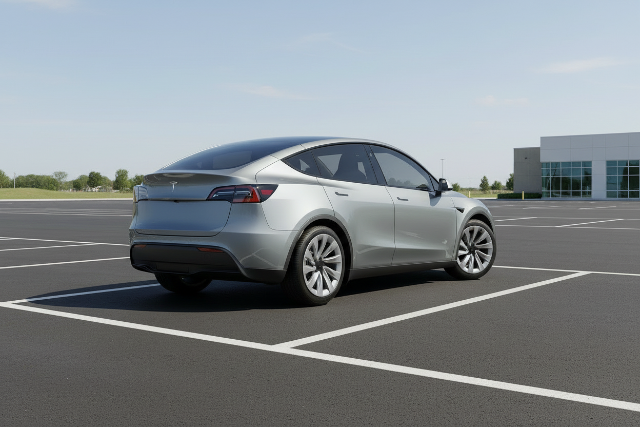 Side view of a silver car on a white background