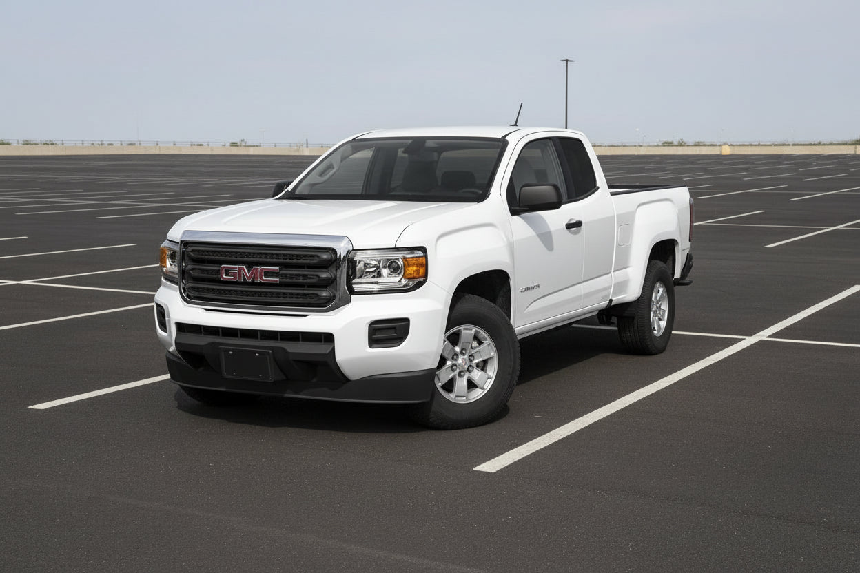 White GMC truck on a white background