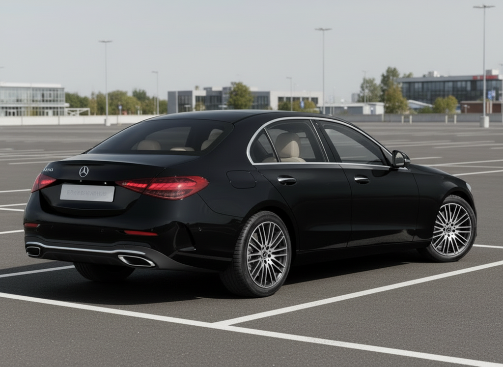 Black Mercedes-Benz car on a white background